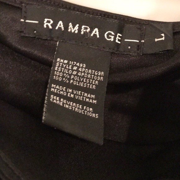 Rampage Black One Shoulder Black Top - Picture 4 of 4